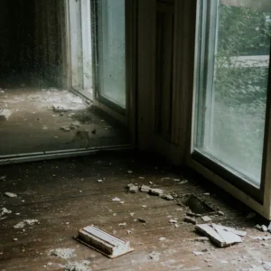 Aftermath of a home that has had fire damage